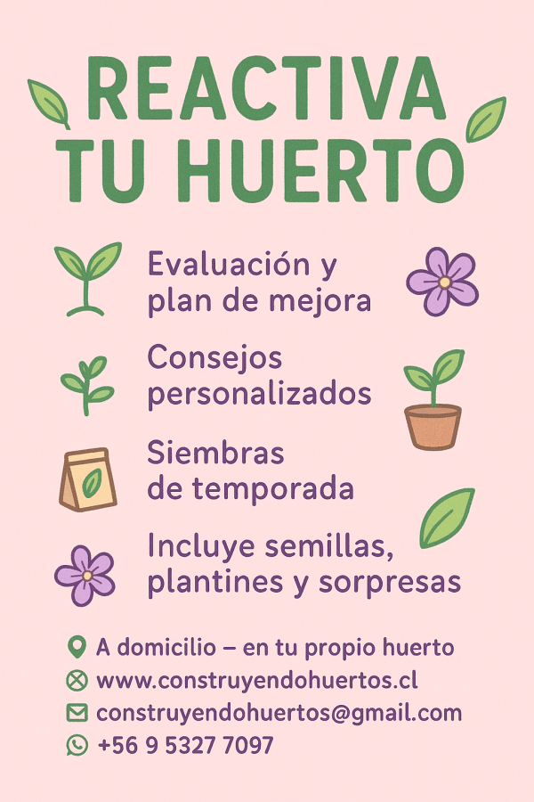 Asesoría de huerto (domicilio) región metropolitana